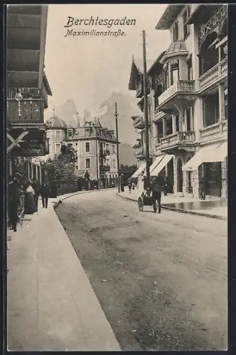 AK Berchtesgaden, Partie in der Maximilianstrasse