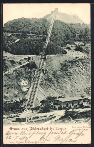 AK Rüdersdorf / Mark, Kalkberge mit Bergbahn