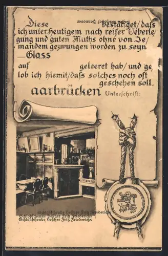 AK Saarbrücken, Gasthaus und Schlossschenke, Inh. Fritz Friederichs