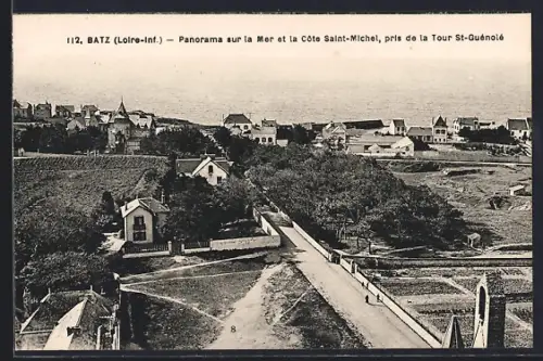 AK Batz /Loire-Inf., Panorama sur la Mer et la Côte Saint-Michel, pris de la Tour St-Guénolé