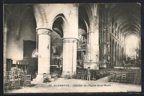 AK Guérande, Intérieur de l`Église Saint-Aubin
