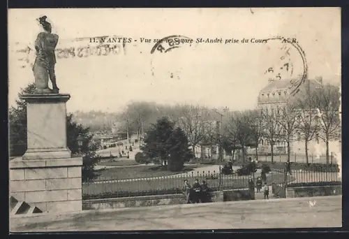AK Nantes, Vue sur le Square St-André prise du Cours