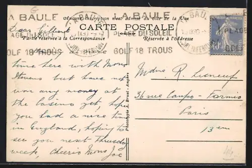 AK La Baule-sur-Mer /Loire-Inf., Vue générale de la plage vers la Pointe de Pornichet