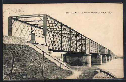 AK Mauves, Le Pont de 425 mètres sur la Loire