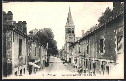 AK Indret, La Rue de Lorient et la Chapelle