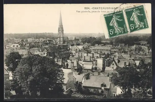AK Châteaubriant, Vue générale prise du haut du donjon