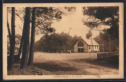 AK Tharon-Plage, La Chapelle au milieu des arbres