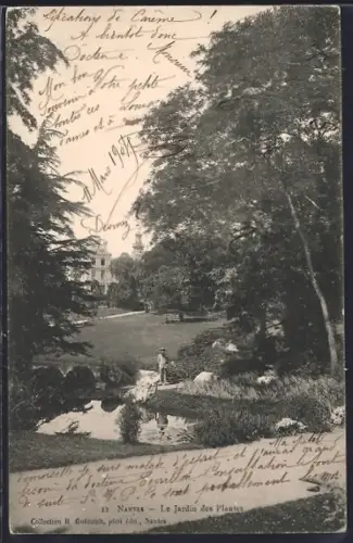 AK Nantes, Le Jardin des Plantes avec vue sur le parc et les arbres majestueux