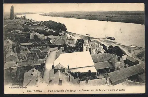 AK Coueron, Vue générale des forges, Panorama de la Loire vers Nantes
