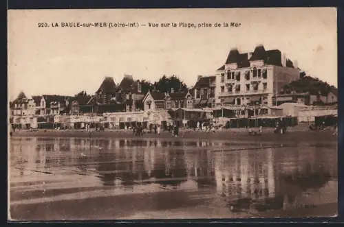 AK La Baule-sur-Mer /Loire-Inf., Vue sur la Plage, prise de la Mer
