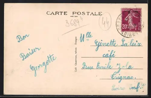 AK Donges, Vue générale avec église en arrière-plan