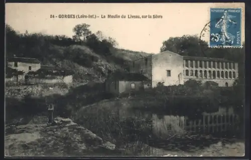 AK Gorges /Loire-Inf., Le Moulin du Liveau, sur la Sèvre