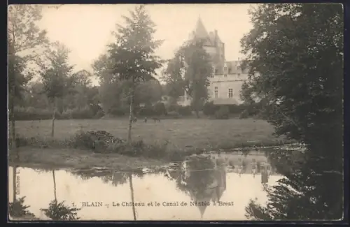 AK Blain, Le Château et le Canal de Nantes à Brest