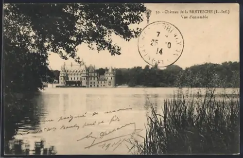 AK Missillac, Château de la Bretesche, vue d`ensemble depuis le lac