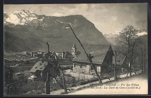 AK Ugine, Vue des Villas avec en fond La Dent de Cons