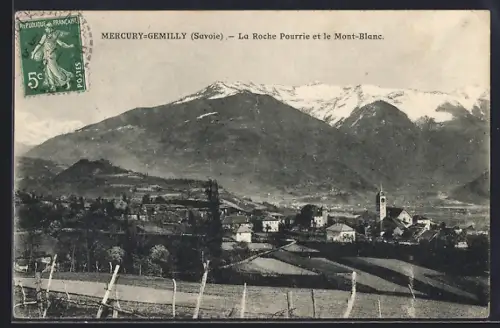 AK Mercury-Gemilly /Savoie, La Roche Pourrie et le Mont-Blanc