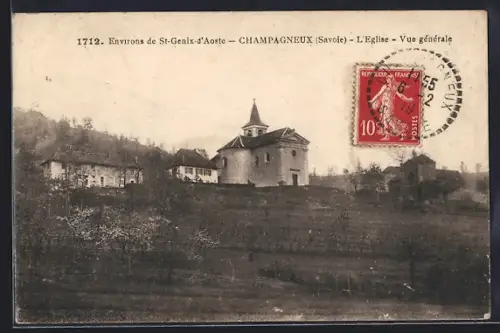 AK Champagneux /Savoie, L`Église, Vue générale