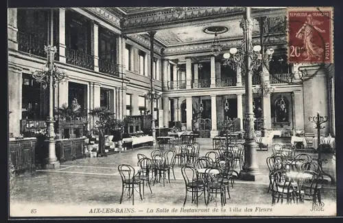 AK Aix-les-Bains, La Salle de Restaurant de la Villa des Fleurs