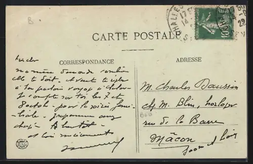 AK Challes-les-Eaux, Vue générale avec montagnes en arrière-plan