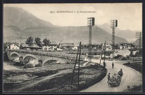 AK Albertville, Le Pont d`Albertin et paysage environnant