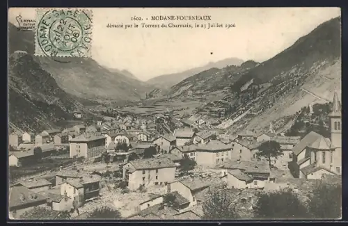 AK Modane-Fourneaux, Dévasté par le Torrent du Charmaix, le 23 Juillet 1906