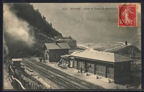 AK Modane, Entrée du Tunnel du Mont-Cenis