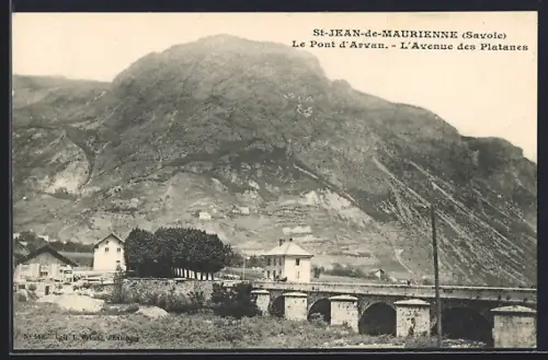 AK St-Jean-de-Maurienne /Savoie, Le Pont d`Avràn, L`Avenue des Platanes