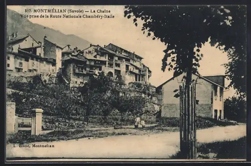 AK Montmélian /Savoie, La Chaîne vue prise de la Route Nationale Chambéry-Italie