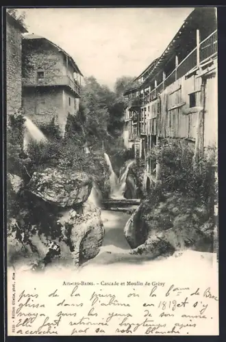 AK Aix-les-Bains, Cascade et Moulin de Grésy