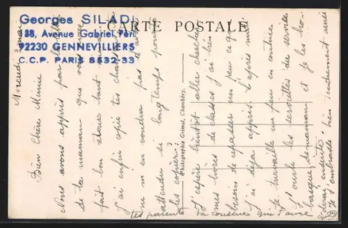 AK Saint-Genix-sur-Guiers, Vue générale du village et du Guiers