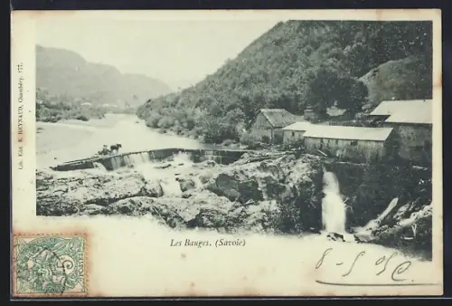 AK Les Bauges /Savoie, Vue du barrage et des montagnes environnantes
