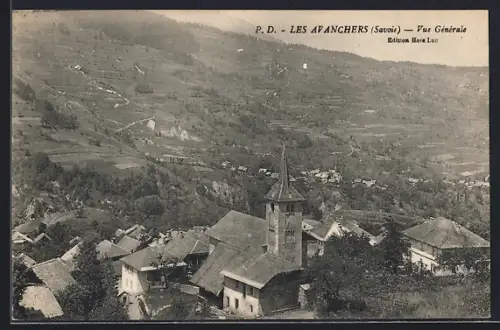 AK Les Avanchers /Savoie, Vue générale du village et des montagnes environnantes