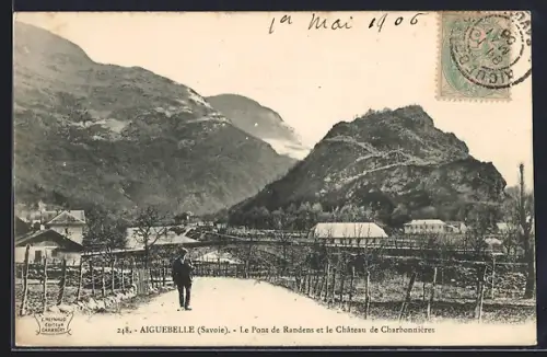 AK Aiguebelle /Savoie, Le Pont de Randens et le Château de Charbonnières