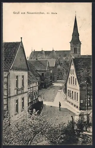 AK Neuenkirchen / Kr. Melle, Strassenpartie am Gasthaus Richter