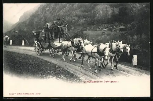 AK Schweizer Gebirgspost beim Ausliefern