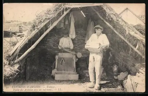 AK Trèlazè, Taille des Ardoises sous un tue-vent..., Schiefer