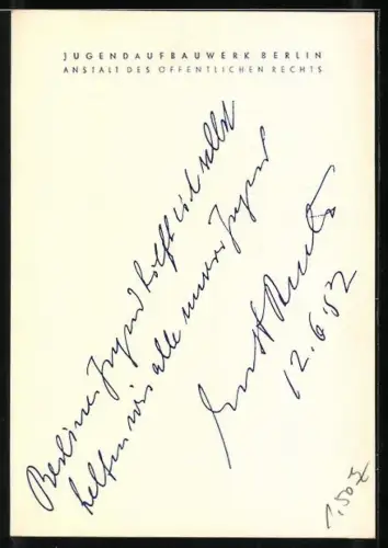 AK Portrait Ernst Reuter