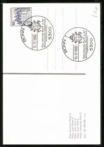 AK Papst Johannes Paul II. mit erhobenen Händen