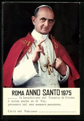 AK Roma, Anno Santo 1975, Paulus VI.