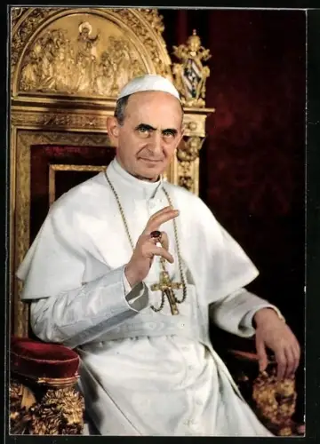 AK Papst Paul VI. in Soutane