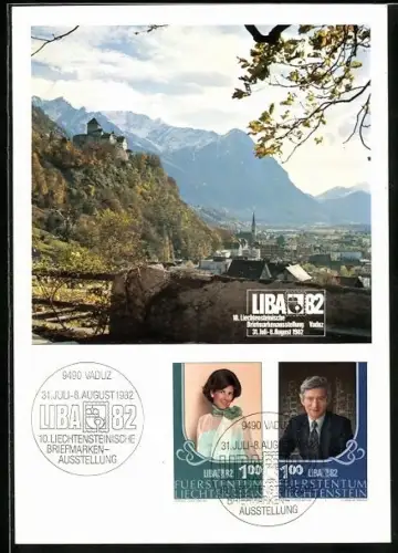 AK Vaduz, Teilansicht mit Schloss