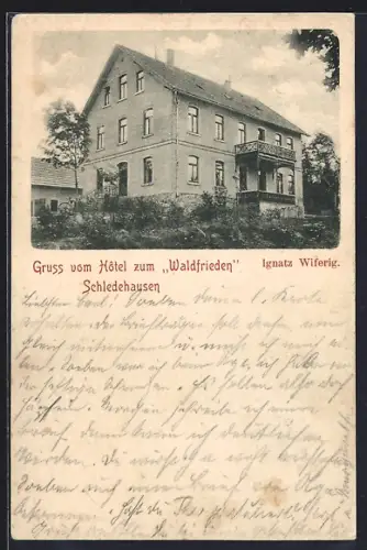 AK Schledehausen / Bissendorf, Hotel zum Waldfrieden, Bes. Ignatz Wifering