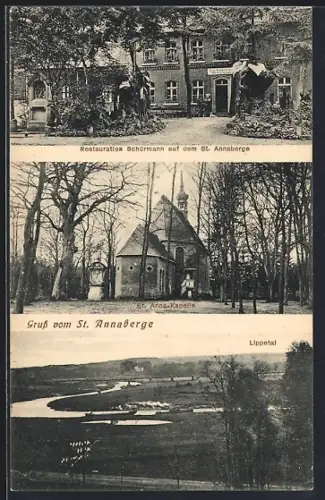 AK Haltern, Restaurant Schürmann auf dem St. Annaberge, St. Anna-Kapelle und Lippetal