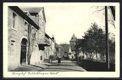 AK Borgloh, Teilansicht mit Strassenpartie