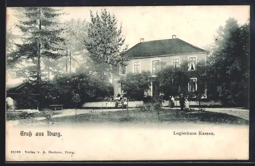 AK Iburg, Hotel Logierhaus Kassen mit Garten