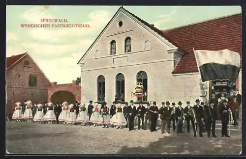 AK Wendischer Fastnachtszug, Tracht Spreewald