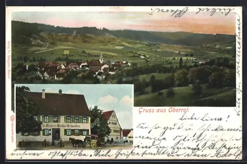 AK Oberrot, Gasthaus zur Rose, Teilansicht