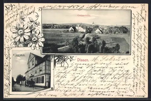 AK Dissen / Teutoburger Wald, Hotel Welle, Ostansicht des Ortes