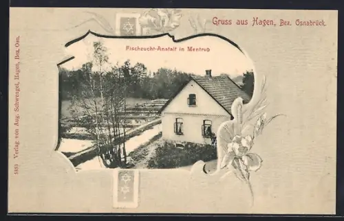 Präge-AK Hagen /Osnabrück, Fischzucht-Anstalt in Mentrup