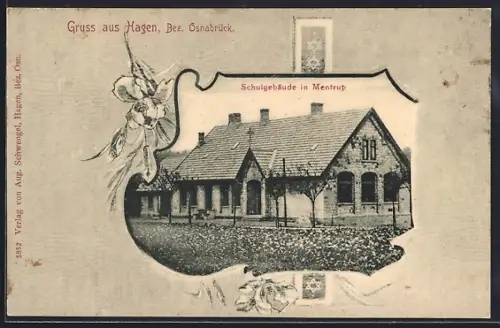 Präge-AK Hagen /Osnabrück, Schulgebäude in Mentrup